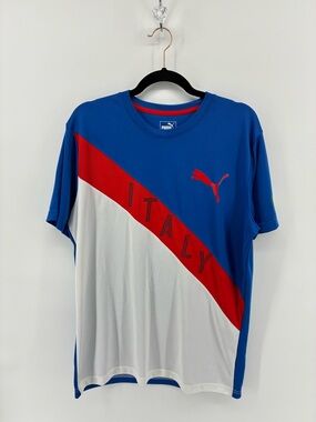 Puma Men's Blue and White Italy Shirt